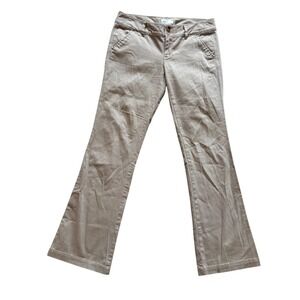American Eagle Outfitters Khaki Flare Pants Tan Stretch Mid Rise Size 4 Regular